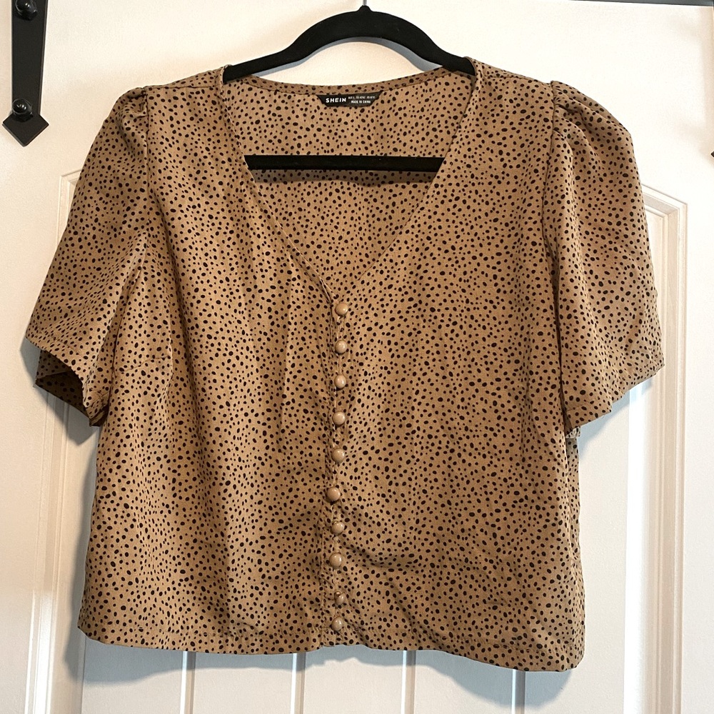 SHEIN leopard top